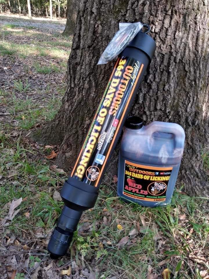 365 Days of Licking deer mineral tube and liquid attractant for year round herd nutrition